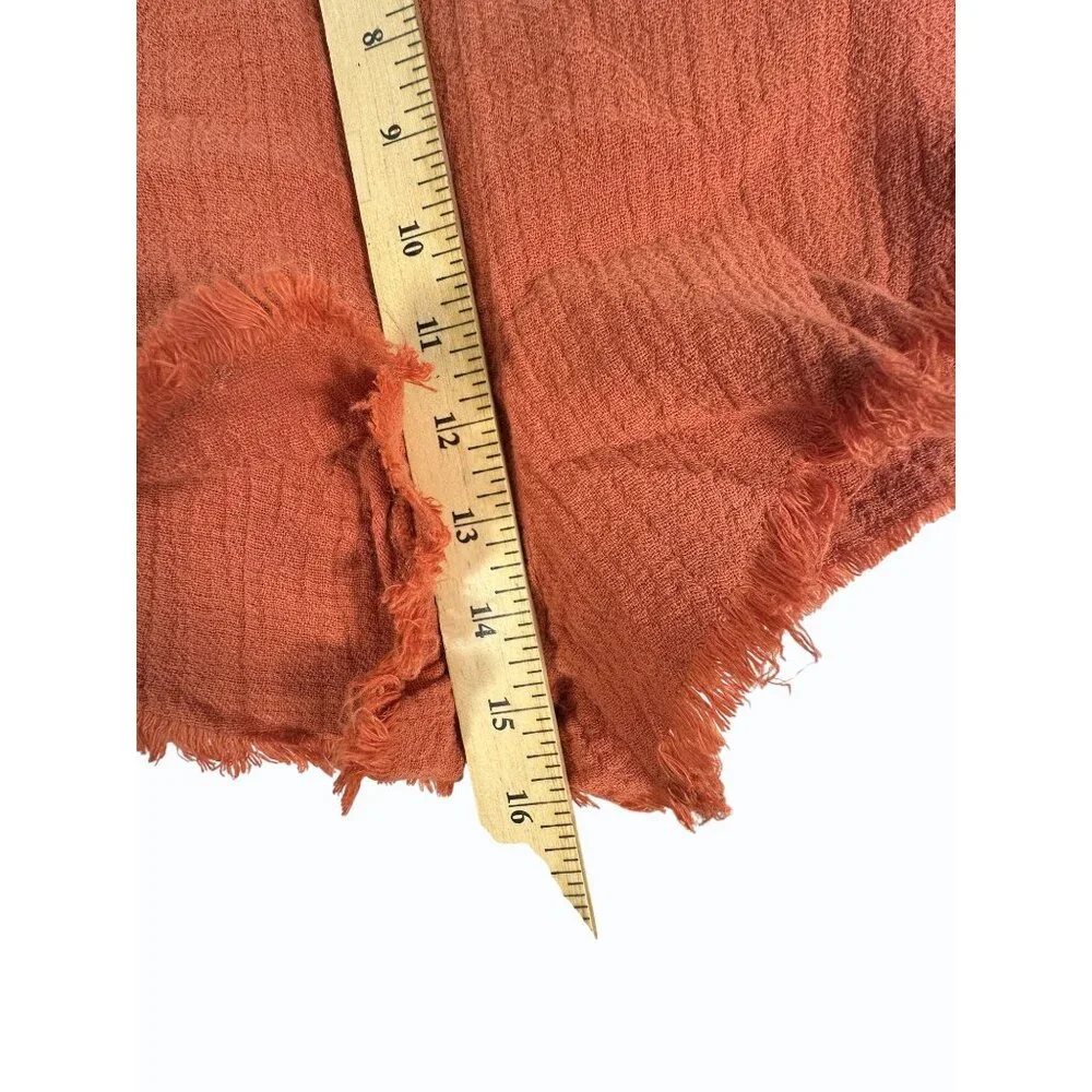 BlankNYC Women's Frayed Hem Stretch Waist Rust Orange Shorts‎ Cotton Blend Small - Picture 10 of 11